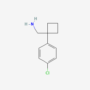 molecular formula C11H14ClN B1355545 (1-(4-Chlorophenyl)cyclobutyl)methanamine CAS No. 63010-09-3