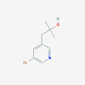molecular formula C9H12BrNO B13555497 1-(5-Bromopyridin-3-yl)-2-methylpropan-2-ol 