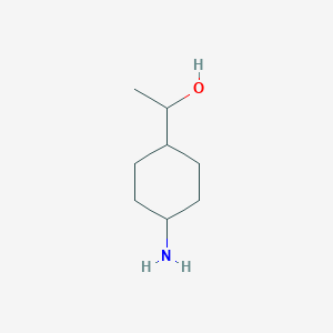molecular formula C8H17NO B13555546 1-(4-Aminocyclohexyl)ethanol 