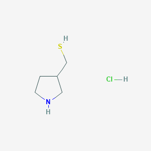 molecular formula C5H12ClNS B13555626 Pyrrolidin-3-ylmethanethiol hydrochloride 