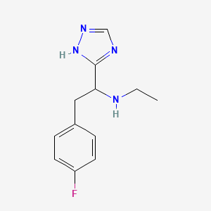 molecular formula C12H15FN4 B13555638 n-Ethyl-2-(4-fluorophenyl)-1-(4h-1,2,4-triazol-3-yl)ethan-1-amine 
