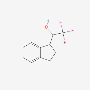 molecular formula C11H11F3O B13555747 1-(2,3-Dihydro-1h-inden-1-yl)-2,2,2-trifluoroethan-1-ol 