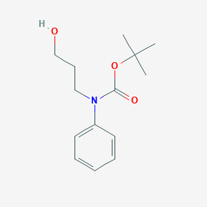 molecular formula C14H21NO3 B13556001 tert-butyl N-(3-hydroxypropyl)-N-phenylcarbamate 