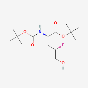 molecular formula C14H26FNO5 B13556148 tert-butyl(2S,4S)-2-{[(tert-butoxy)carbonyl]amino}-4-fluoro-5-hydroxypentanoate 