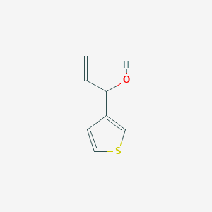 molecular formula C7H8OS B13556151 1-(Thiophen-3-yl)prop-2-en-1-ol 