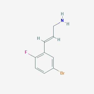 molecular formula C9H9BrFN B13556319 3-(5-Bromo-2-fluorophenyl)prop-2-en-1-amine 