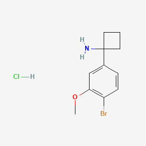 molecular formula C11H15BrClNO B13556496 1-(4-Bromo-3-methoxyphenyl)cyclobutan-1-amine hydrochloride 