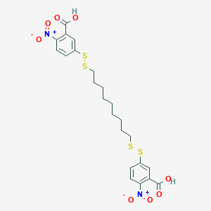 molecular formula C23H26N2O8S4 B135565 Nonylene-1,9-bis(5-dithio-2-nitrobenzoic acid) CAS No. 142093-99-0