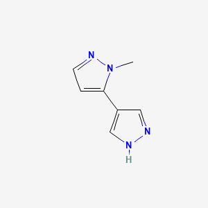 molecular formula C7H8N4 B13556648 2-Methyl-1'H,2H-3,4'-bipyrazole 