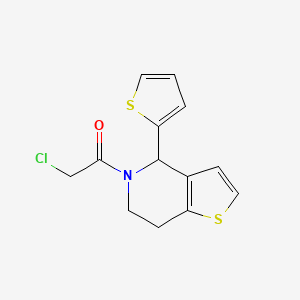 molecular formula C13H12ClNOS2 B1355667 2-chloro-1-[4-(thiophen-2-yl)-4H,5H,6H,7H-thieno[3,2-c]pyridin-5-yl]ethan-1-one 