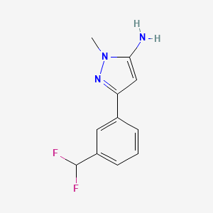 molecular formula C11H11F2N3 B13556699 3-[3-(difluoromethyl)phenyl]-1-methyl-1H-pyrazol-5-amine 