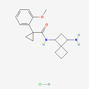molecular formula C18H25ClN2O2 B13556878 N-{3-aminospiro[3.3]heptan-1-yl}-1-(2-methoxyphenyl)cyclopropane-1-carboxamide hydrochloride 