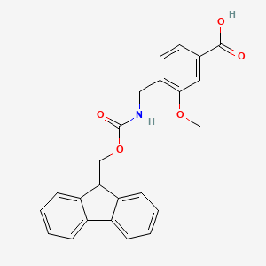 molecular formula C24H21NO5 B13557041 4-[({[(9H-fluoren-9-yl)methoxy]carbonyl}amino)methyl]-3-methoxybenzoicacid 