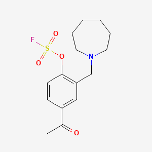 molecular formula C15H20FNO4S B13557070 4-Acetyl-2-[(azepan-1-yl)methyl]phenyl sulfurofluoridate 