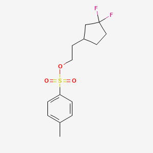 molecular formula C14H18F2O3S B13557101 2-(3,3-Difluorocyclopentyl)ethyl 4-methylbenzene-1-sulfonate 