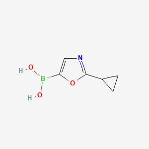 molecular formula C6H8BNO3 B13557136 (2-Cyclopropyloxazol-5-yl)boronic acid 