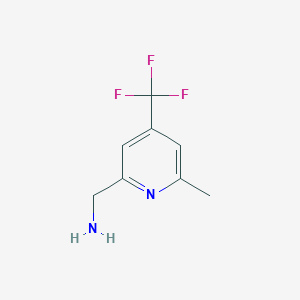 molecular formula C8H9F3N2 B13557351 [6-Methyl-4-(trifluoromethyl)pyridin-2-YL]methylamine 