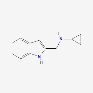 molecular formula C12H14N2 B13557374 N-[(1H-indol-2-yl)methyl]cyclopropanamine 