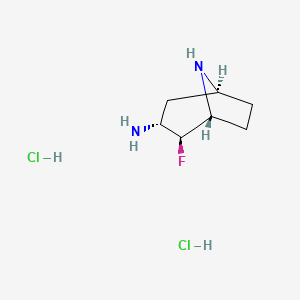 molecular formula C7H15Cl2FN2 B13557388 rac-(1R,2S,3R,5S)-2-fluoro-8-azabicyclo[3.2.1]octan-3-aminedihydrochloride 