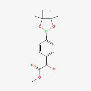 molecular formula C16H23BO5 B13557391 Methyl 2-methoxy-2-(4-(4,4,5,5-tetramethyl-1,3,2-dioxaborolan-2-yl)phenyl)acetate 