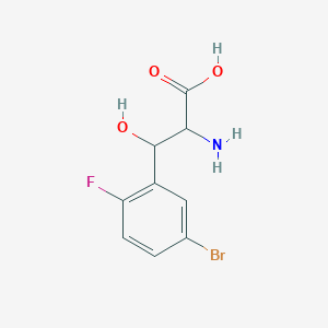 molecular formula C9H9BrFNO3 B13557677 2-Amino-3-(5-bromo-2-fluorophenyl)-3-hydroxypropanoic acid 