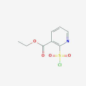 molecular formula C8H8ClNO4S B13557690 Ethyl 2-(chlorosulfonyl)nicotinate 