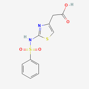 molecular formula C11H10N2O4S2 B1355777 {2-[(Phenylsulfonyl)amino]-1,3-thiazol-4-yl}acetic acid CAS No. 62557-09-9