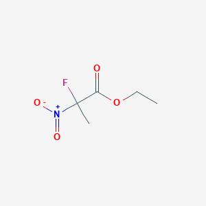 molecular formula C5H8FNO4 B135578 2-Fluoro-2-nitropropanoic acid ethyl ester CAS No. 140427-78-7