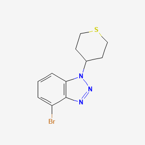 molecular formula C11H12BrN3S B13557812 4-bromo-1-(thian-4-yl)-1H-1,2,3-benzotriazole 