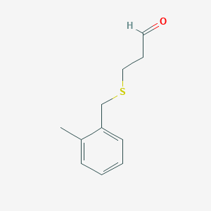 molecular formula C11H14OS B13557813 3-((2-Methylbenzyl)thio)propanal 