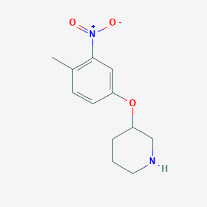molecular formula C12H16N2O3 B13557826 3-(4-Methyl-3-nitrophenoxy)piperidine 
