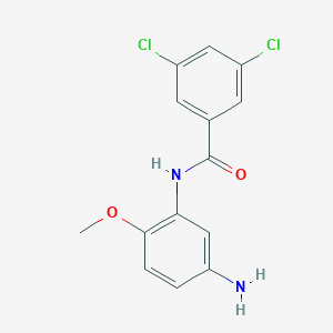 molecular formula C14H12Cl2N2O2 B1355803 N-(5-Amino-2-methoxyphenyl)-3,5-dichlorobenzamide CAS No. 926212-54-6
