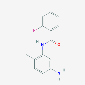 molecular formula C14H13FN2O B1355810 N-(5-Amino-2-methylphenyl)-2-fluorobenzamide CAS No. 926198-38-1