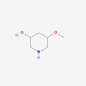 molecular formula C6H13NO2 B13558252 5-Methoxypiperidin-3-ol 
