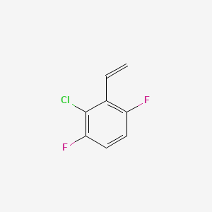 molecular formula C8H5ClF2 B13558412 2-Chloro-1,4-difluoro-3-vinylbenzene 