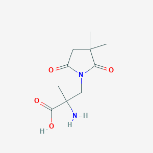 molecular formula C10H16N2O4 B13558446 2-Amino-3-(3,3-dimethyl-2,5-dioxopyrrolidin-1-yl)-2-methylpropanoic acid 