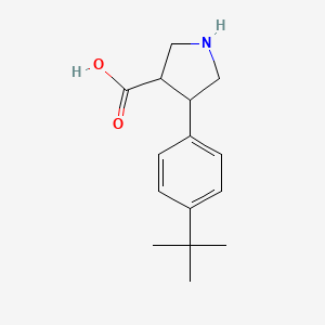 molecular formula C15H21NO2 B13558466 4-(4-Tert-butylphenyl)pyrrolidine-3-carboxylic acid 