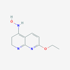 molecular formula C10H13N3O2 B135585 (Z)-7-ethoxy-2,3-dihydro-1,8-naphthyridin-4(1H)-one oxime CAS No. 130875-68-2