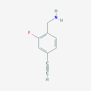 molecular formula C9H8FN B13558503 (4-Ethynyl-2-fluorophenyl)methanamine 