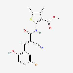 molecular formula C18H15BrN2O4S B13558602 Methyl 2-[3-(5-bromo-2-hydroxyphenyl)-2-cyanoprop-2-enamido]-4,5-dimethylthiophene-3-carboxylate 