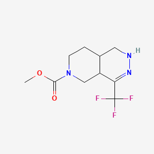 molecular formula C10H14F3N3O2 B13558606 methyl 4-(trifluoromethyl)-1H,2H,4aH,5H,6H,7H,8H,8aH-pyrido[3,4-d]pyridazine-6-carboxylate 
