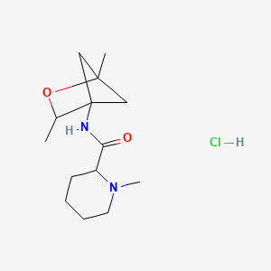 molecular formula C14H25ClN2O2 B13558640 N-{1,3-dimethyl-2-oxabicyclo[2.1.1]hexan-4-yl}-1-methylpiperidine-2-carboxamide hydrochloride 