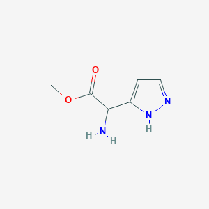 molecular formula C6H9N3O2 B13558643 methyl 2-amino-2-(1H-pyrazol-3-yl)acetate 