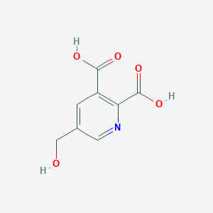 molecular formula C8H7NO5 B13558812 5-(Hydroxymethyl)pyridine-2,3-dicarboxylic acid 