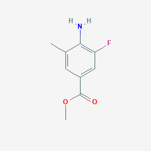 molecular formula C9H10FNO2 B13558820 Methyl 4-amino-3-fluoro-5-methylbenzoate 