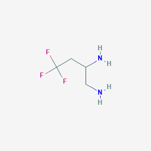 molecular formula C4H9F3N2 B13558824 4,4,4-Trifluorobutane-1,2-diamine CAS No. 1609348-50-6