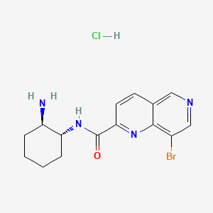 molecular formula C15H18BrClN4O B13558893 N-[(1R,2R)-2-aminocyclohexyl]-8-bromo-1,6-naphthyridine-2-carboxamidehydrochloride 