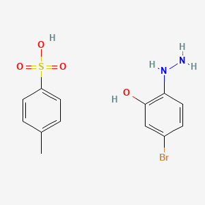 molecular formula C13H15BrN2O4S B13558921 4-Methylbenzene-1-sulfonicacid,5-bromo-2-hydrazinylphenol 