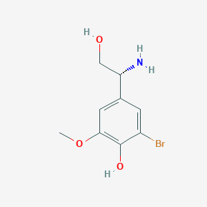 molecular formula C9H12BrNO3 B13558945 4-[(1R)-1-Amino-2-hydroxyethyl]-2-bromo-6-methoxyphenol 