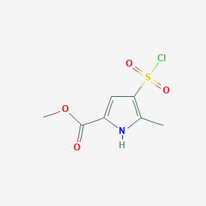 molecular formula C7H8ClNO4S B13558975 methyl4-(chlorosulfonyl)-5-methyl-1H-pyrrole-2-carboxylate 